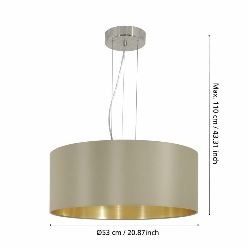 Taklampa Maserlo med 3 lampor - Matt nickel/taupe - Belysning - Inomhusbelysning & lampor - Fönsterlampor & fönsterbelysning - Fönsterlampa hängande