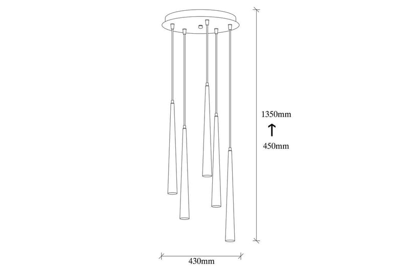 Taklampa Matsuchi Svart Sju Uttag - Sju Uttag - Belysning - Inomhusbelysning & lampor - Fönsterlampor & fönsterbelysning - Fönsterlampa hängande