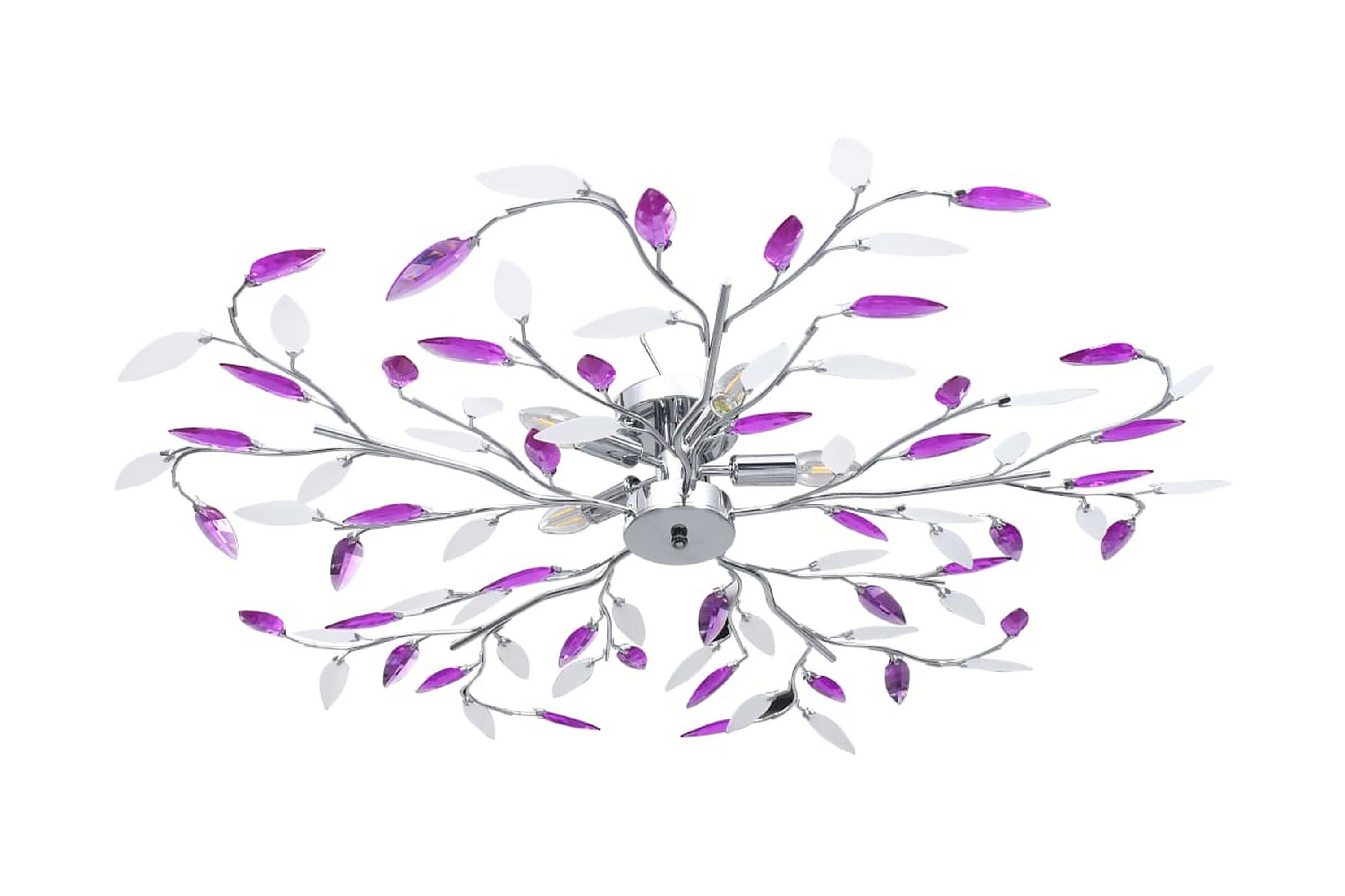 Taklampa med akrylblad för 5 E14-lampor lila – Lila