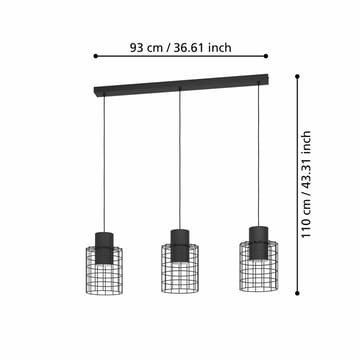 Taklampa Milligan med 3 lampor - 20 cm - Belysning - Inomhusbelysning & lampor - Fönsterlampor & fönsterbelysning - Fönsterlampa hängande