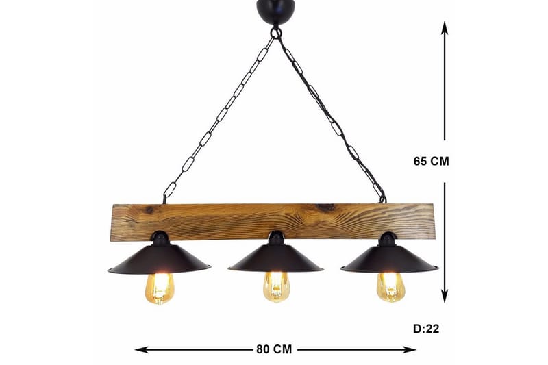 Taklampa Noveth Valnöt / Svart - Svart/Mörkbrun - Belysning - Inomhusbelysning & lampor - Fönsterlampor & fönsterbelysning - Fönsterlampa hängande