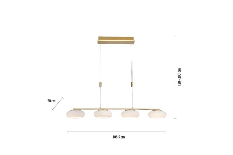 Taklampa Q-Etienne - 20x200x108,5 cm, Matt mässing - Belysning - Inomhusbelysning & lampor - Fönsterlampor & fönsterbelysning - Fönsterlampa hängande
