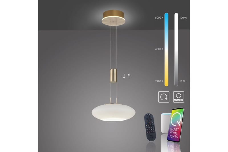 Taklampa Q-Etienne - 35x200x35 cm, Matt mässing - Belysning - Inomhusbelysning & lampor - Fönsterlampor & fönsterbelysning - Fönsterlampa hängande