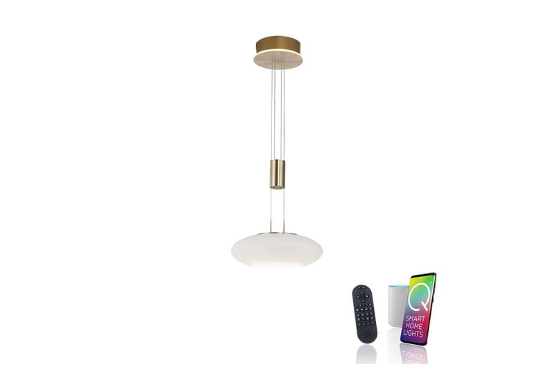 Taklampa Q-Etienne - 35x200x35 cm, Matt mässing - Belysning - Inomhusbelysning & lampor - Fönsterlampor & fönsterbelysning - Fönsterlampa hängande