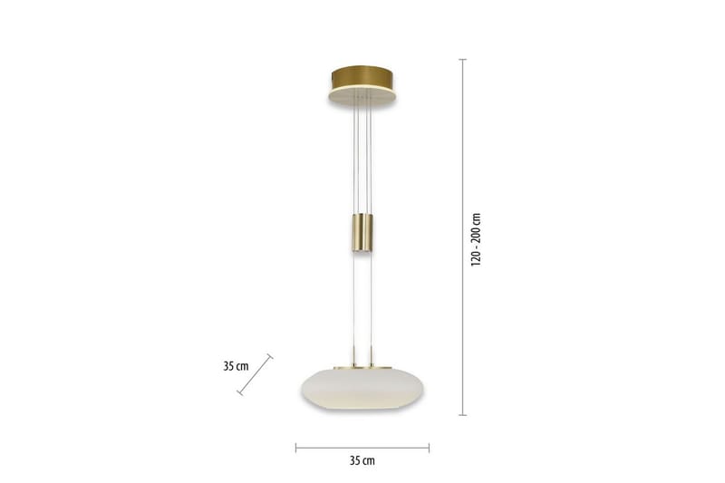 Taklampa Q-Etienne - 35x200x35 cm, Matt mässing - Belysning - Inomhusbelysning & lampor - Fönsterlampor & fönsterbelysning - Fönsterlampa hängande
