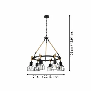 Taklampa Rampside Rund med 6 Lampor - 76 cm - Belysning - Inomhusbelysning & lampor - Fönsterlampor & fönsterbelysning - Fönsterlampa hängande