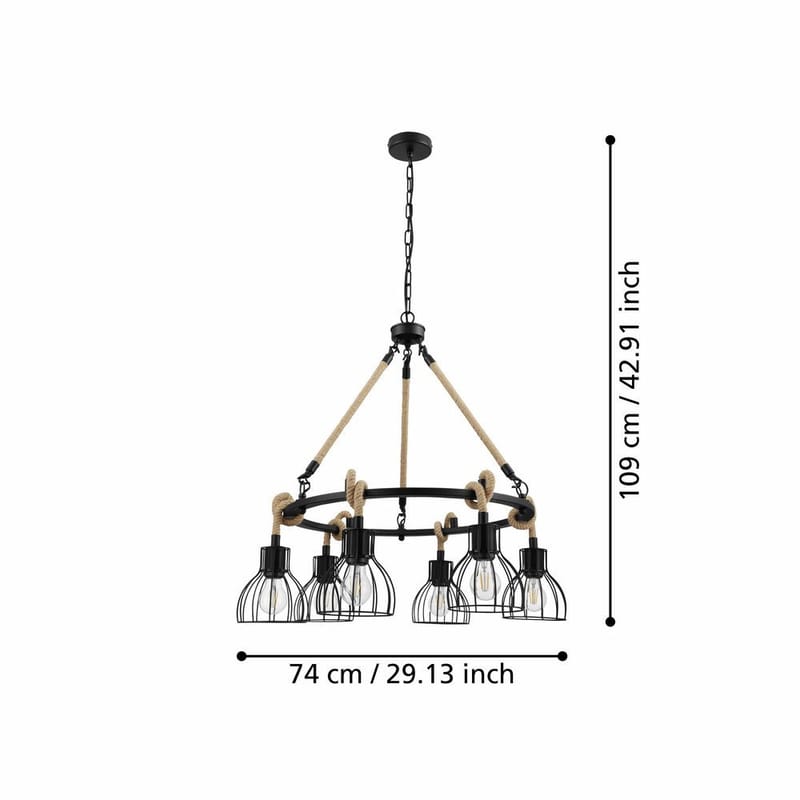 Taklampa Rampside Rund med 6 Lampor - 76 cm - Belysning - Inomhusbelysning & lampor - Fönsterlampor & fönsterbelysning - Fönsterlampa hängande