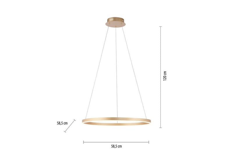 Taklampa Ritus - 58,5x120x58,5 cm, Matt mässing - Belysning - Inomhusbelysning & lampor - Fönsterlampor & fönsterbelysning - Fönsterlampa hängande