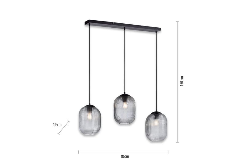Taklampa Shitake - 20x150x90 cm, Rökfärgad - Belysning - Inomhusbelysning & lampor - Fönsterlampor & fönsterbelysning - Fönsterlampa hängande