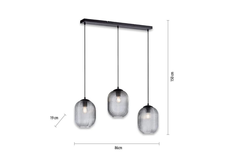 Taklampa Shitake - 20x150x90 cm, Rökfärgad - Belysning - Inomhusbelysning & lampor - Fönsterlampor & fönsterbelysning - Fönsterlampa hängande