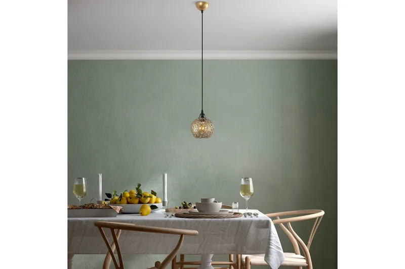 Taklampa Silen guld - Diameter: 17 cm - Belysning - Inomhusbelysning & lampor - Fönsterlampor & fönsterbelysning - Fönsterlampa hängande