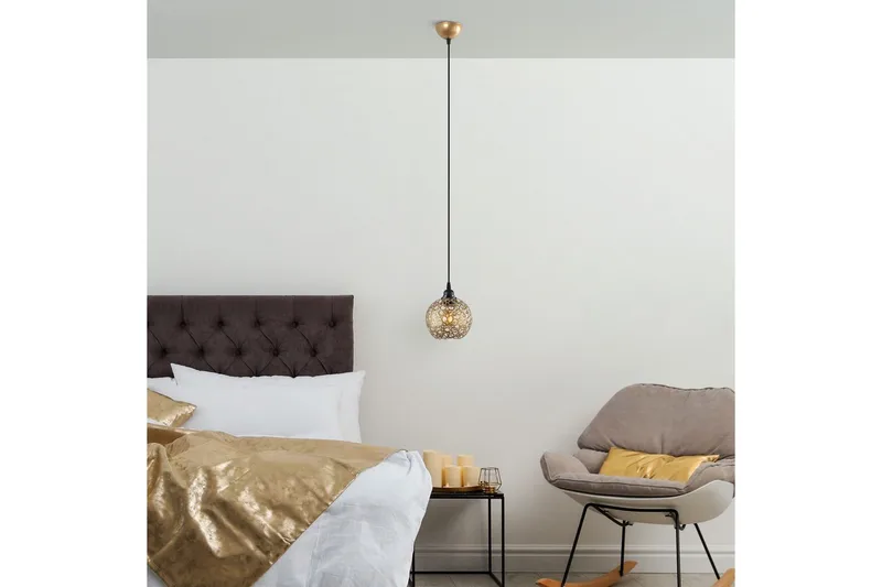 Taklampa Silen guld - Diameter: 17 cm - Belysning - Inomhusbelysning & lampor - Fönsterlampor & fönsterbelysning - Fönsterlampa hängande