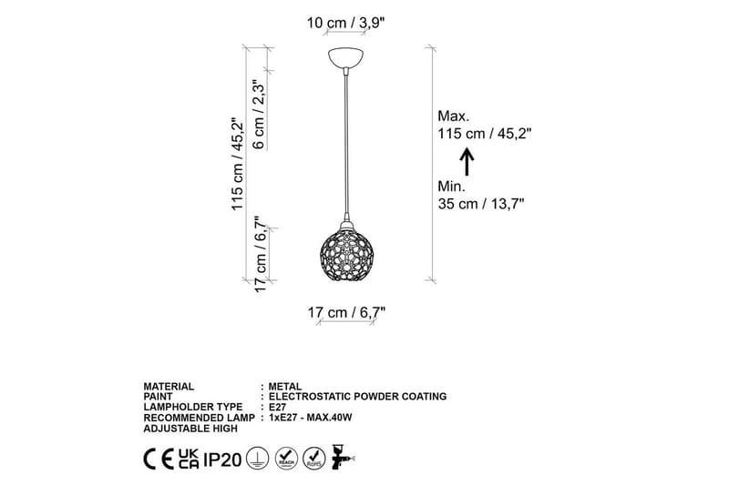 Taklampa Silen guld - Diameter: 17 cm - Belysning - Inomhusbelysning & lampor - Fönsterlampor & fönsterbelysning - Fönsterlampa hängande