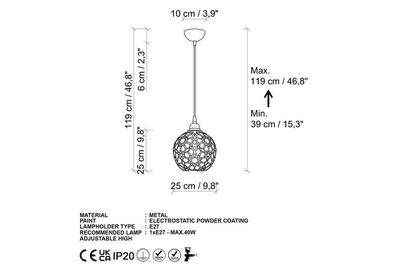 Taklampa Silen guld - Diameter: 25 cm - Belysning - Inomhusbelysning & lampor - Fönsterlampor & fönsterbelysning - Fönsterlampa hängande