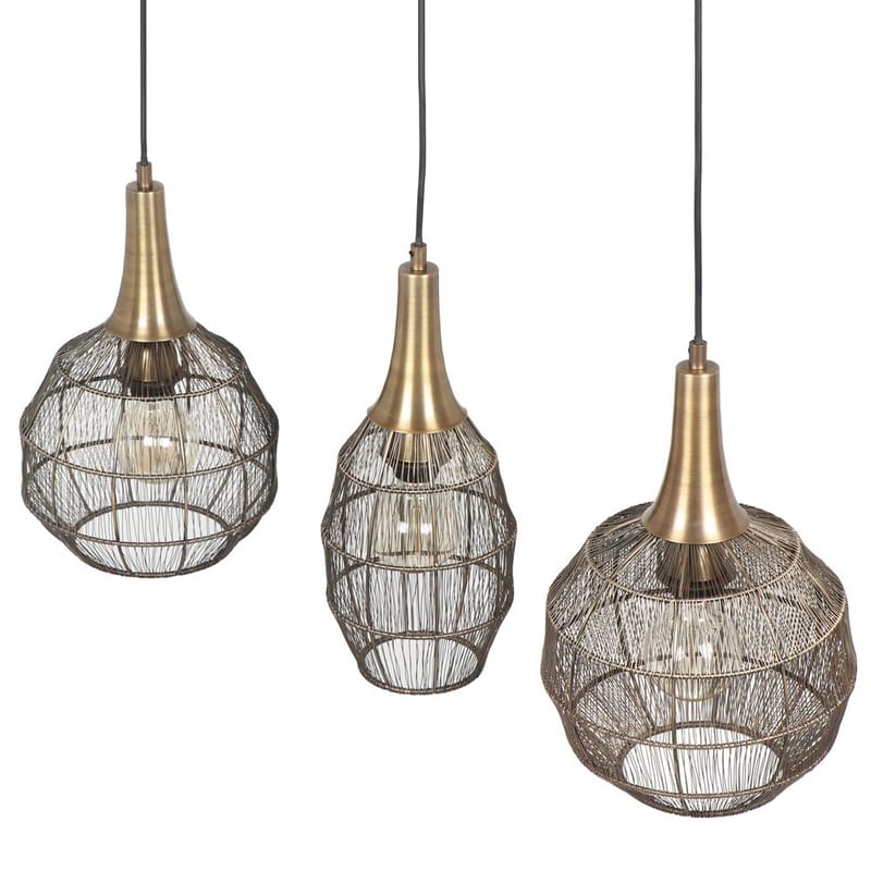 Taklampa Soraya - 3 lampor, Mattsvart/antik mässing - Belysning - Inomhusbelysning & lampor - Fönsterlampor & fönsterbelysning - Fönsterlampa hängande