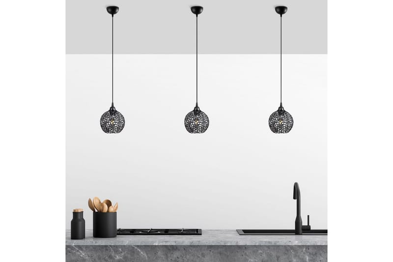 Taklampa Souvik Svart - 17 x 17 x 118 cm - Belysning - Inomhusbelysning & lampor - Fönsterlampor & fönsterbelysning - Fönsterlampa hängande