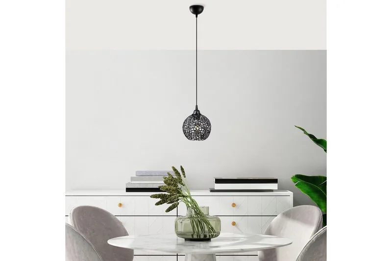 Taklampa Souvik Svart - 17 x 17 x 118 cm - Belysning - Inomhusbelysning & lampor - Fönsterlampor & fönsterbelysning - Fönsterlampa hängande