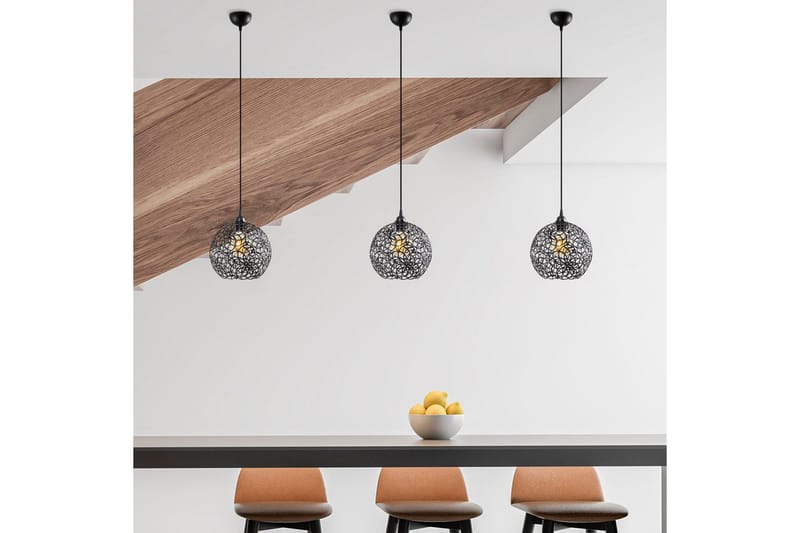 Taklampa Souvik Svart - 25 x 25 x 126 cm - Belysning - Inomhusbelysning & lampor - Fönsterlampor & fönsterbelysning - Fönsterlampa hängande