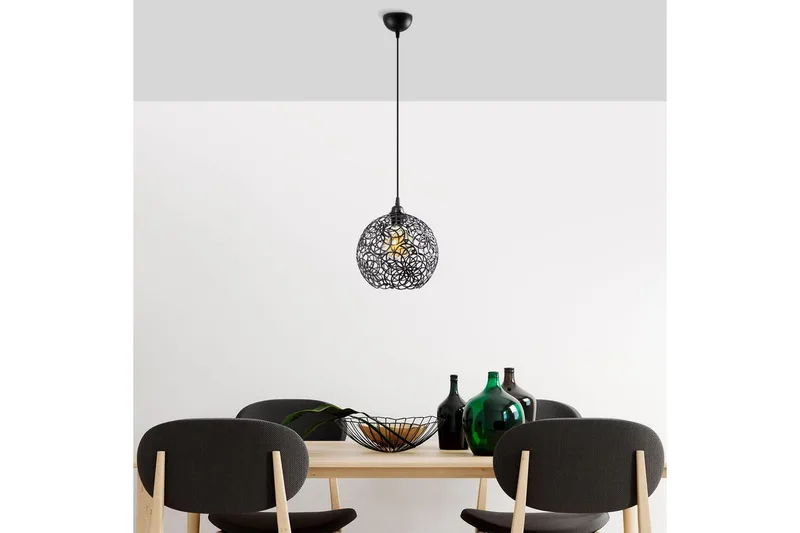 Taklampa Souvik Svart - 25 x 25 x 126 cm - Belysning - Inomhusbelysning & lampor - Fönsterlampor & fönsterbelysning - Fönsterlampa hängande