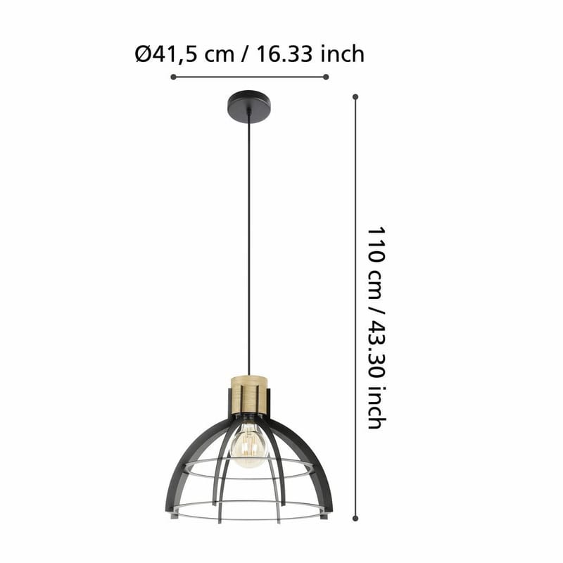 Taklampa Stillington - Svart/Fanér - Belysning - Inomhusbelysning & lampor - Fönsterlampor & fönsterbelysning - Fönsterlampa hängande