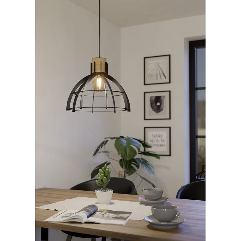 Taklampa Stillington - Svart/Fanér - Belysning - Inomhusbelysning & lampor - Fönsterlampor & fönsterbelysning - Fönsterlampa hängande