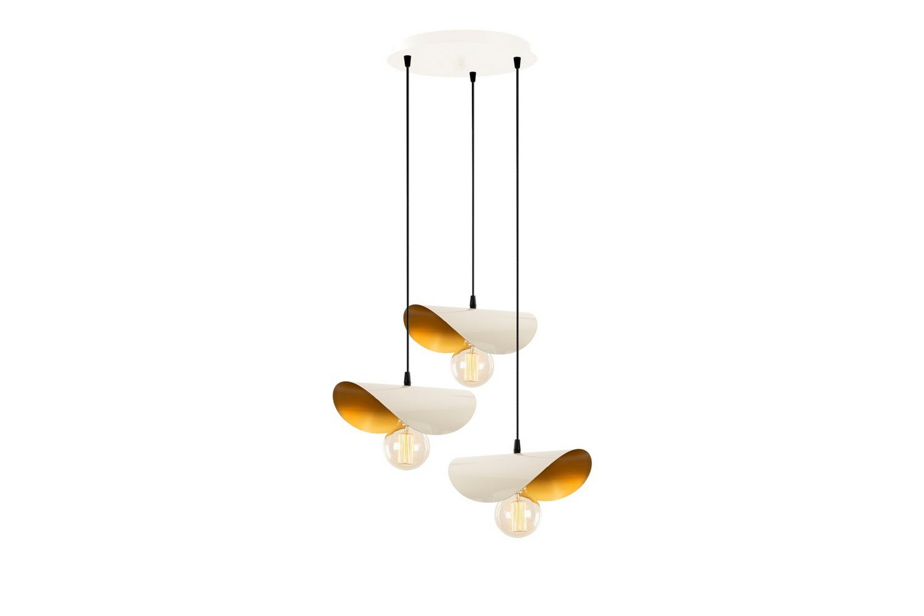 Taklampa Sugana Tre Vit / Rany - Guld/Vit