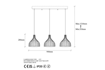 Taklampa Talnor Horizontal Three - Brons/Svart - Belysning - Inomhusbelysning & lampor - Fönsterlampor & fönsterbelysning - Fönsterlampa hängande