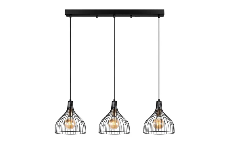 Taklampa Talnor Horizontal Three, Brons/Svart