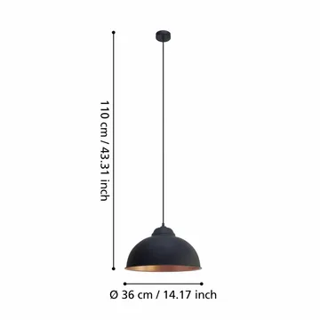 Taklampa Truro - Svart/Koppar - Belysning - Inomhusbelysning & lampor - Fönsterlampor & fönsterbelysning - Fönsterlampa hängande