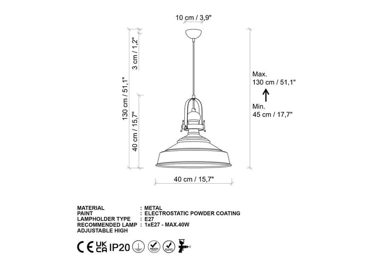 Taklampa Uvra Vit - Vit - Belysning - Inomhusbelysning & lampor - Fönsterlampor & fönsterbelysning - Fönsterlampa hängande