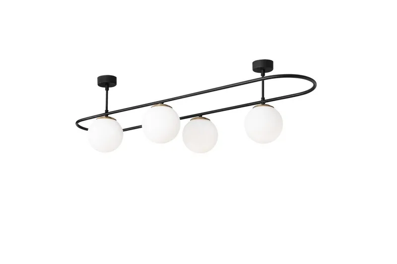 Taklampa Wynel Svart / Vit Fyra uttag, Fyra uttag