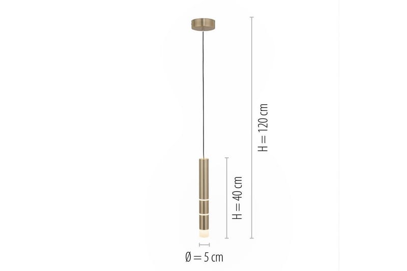 Taklampa Pure Vega - 12x120x12 cm, Matt mässing - Belysning - Inomhusbelysning & lampor - Fönsterlampor & fönsterbelysning - Fönsterlampa hängande