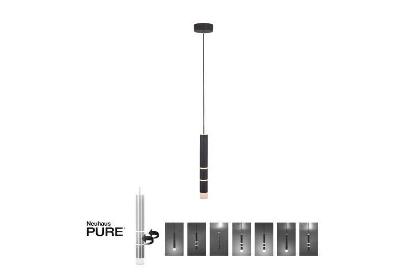 Taklampa Pure Vega - 12x120x12 cm, Svart - Belysning - Inomhusbelysning & lampor - Fönsterlampor & fönsterbelysning - Fönsterlampa hängande