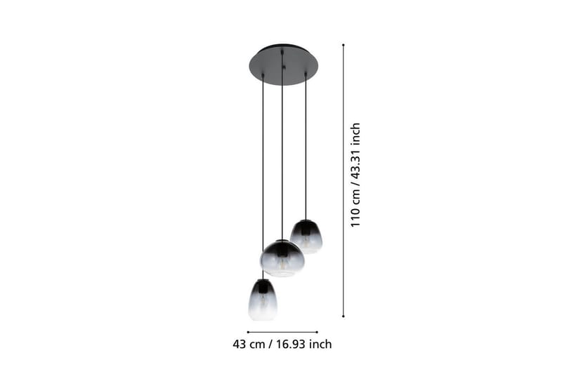 Takpendel Eglo Aguilares Ø430 mm - Svart/Grå - Belysning - Inomhusbelysning & lampor - Fönsterlampor & fönsterbelysning - Fönsterlampa hängande