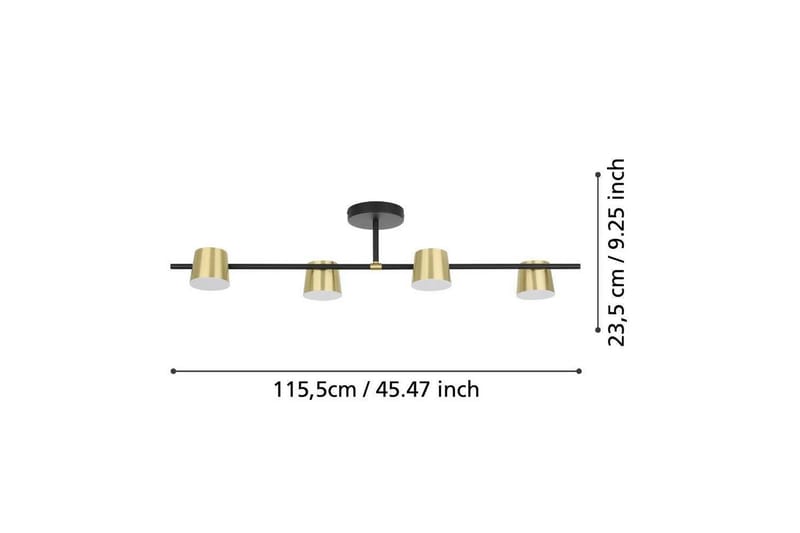 Takpendel Eglo Altamira Svart/Mässing - Belysning - Inomhusbelysning & lampor - Fönsterlampor & fönsterbelysning - Fönsterlampa hängande