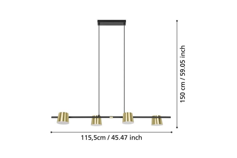 Takpendel Eglo Altamira Svart/Mässing - Belysning - Inomhusbelysning & lampor - Fönsterlampor & fönsterbelysning - Fönsterlampa hängande