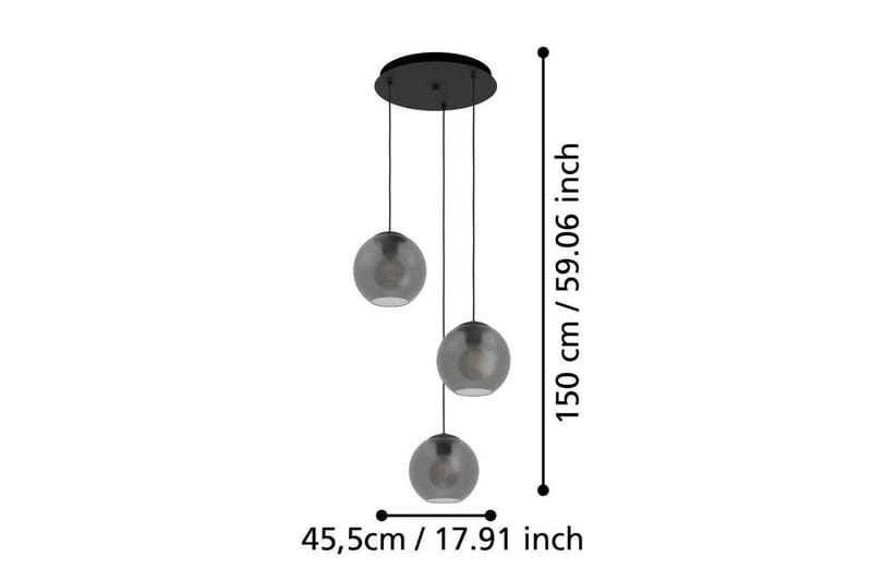 Takpendel Eglo Arangona Svart/Grå Rondell med 3 Lampor - Belysning - Inomhusbelysning & lampor - Fönsterlampor & fönsterbelysning - Fönsterlampa hängande