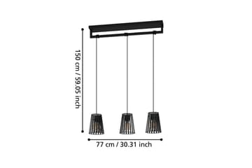 Takpendel Eglo Bogota Svart med 3 Lampor - Belysning - Inomhusbelysning & lampor - Fönsterlampor & fönsterbelysning - Fönsterlampa hängande