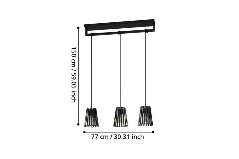 Takpendel Eglo Bogota Svart med 3 Lampor - Belysning - Inomhusbelysning & lampor - Fönsterlampor & fönsterbelysning - Fönsterlampa hängande