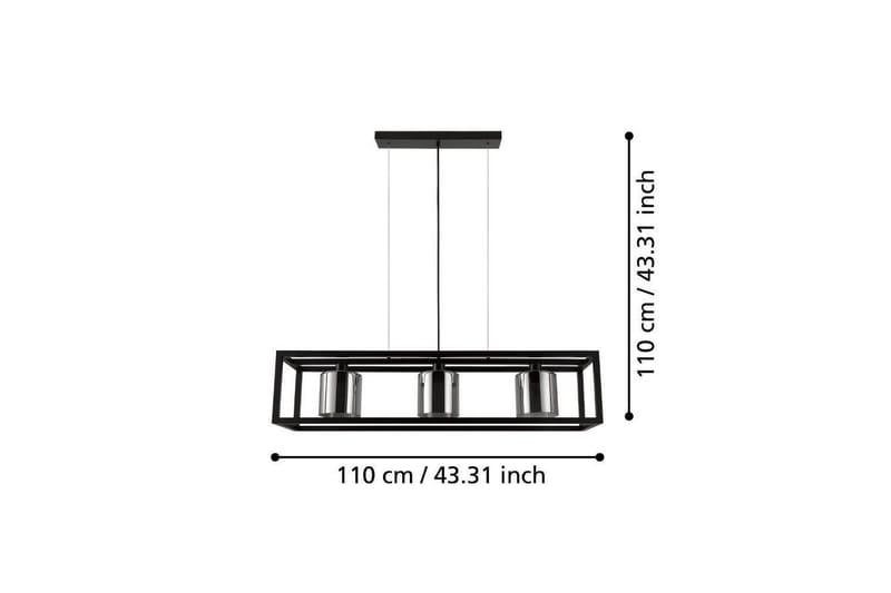 Takpendel Eglo Brisling Svart/Transparent Ram med 3 Lampor - Belysning - Inomhusbelysning & lampor - Fönsterlampor & fönsterbelysning - Fönsterlampa hängande