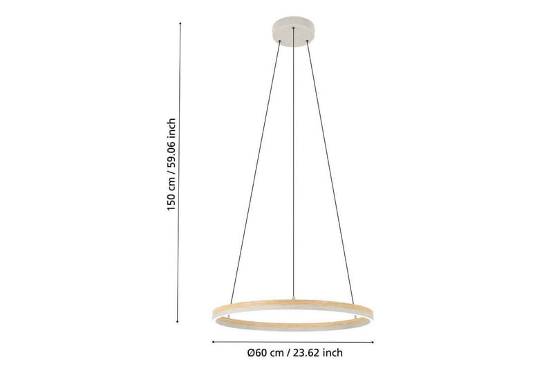 Takpendel Eglo Cadinaro Grå/Trä Rondell - Belysning - Inomhusbelysning & lampor - Fönsterlampor & fönsterbelysning - Fönsterlampa hängande