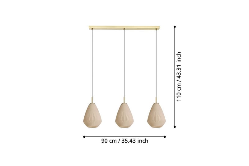 Takpendel Eglo Caprarola med 3 Lampor - Mässing - Belysning - Inomhusbelysning & lampor - Fönsterlampor & fönsterbelysning - Fönsterlampa hängande