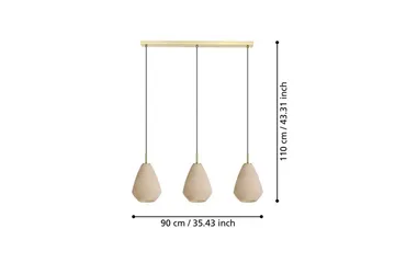 Takpendel Eglo Caprarola med 3 Lampor - Mässing - Belysning - Inomhusbelysning & lampor - Fönsterlampor & fönsterbelysning - Fönsterlampa hängande