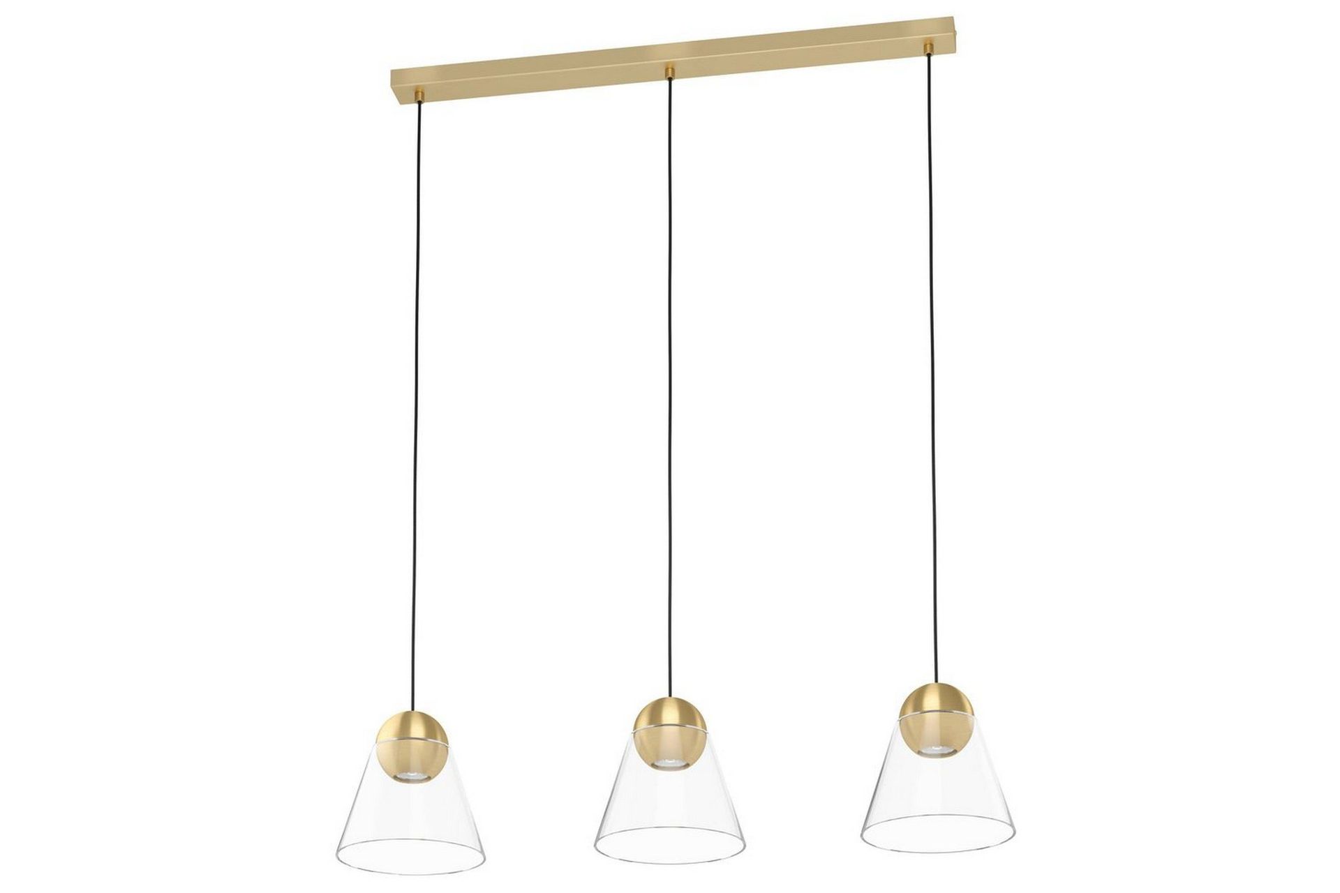 Takpendel Eglo Cerasella med 3 Lampor - M&auml;ssing/Guld