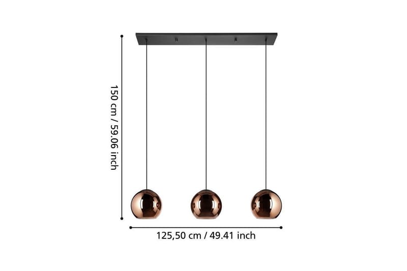Takpendel Eglo Cordoba Svart/Koppar med 3 Lampor - Belysning - Inomhusbelysning & lampor - Fönsterlampor & fönsterbelysning - Fönsterlampa hängande