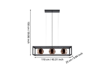Takpendel Eglo Cordoba Svart/Koppar Ram med 3 Lampor - Belysning - Inomhusbelysning & lampor - Fönsterlampor & fönsterbelysning - Fönsterlampa hängande