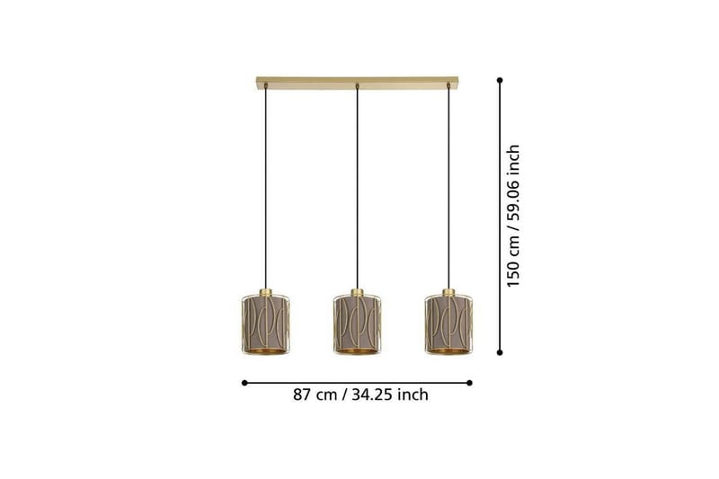 Takpendel Eglo Corojal Cappuccino/Mässing med 3 Lampor - Belysning - Inomhusbelysning & lampor - Fönsterlampor & fönsterbelysning - Fönsterlampa hängande