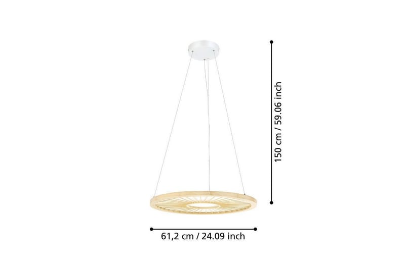 Takpendel Eglo Dehesa Rondell Vit/Natur - Belysning - Inomhusbelysning & lampor - Fönsterlampor & fönsterbelysning - Fönsterlampa hängande