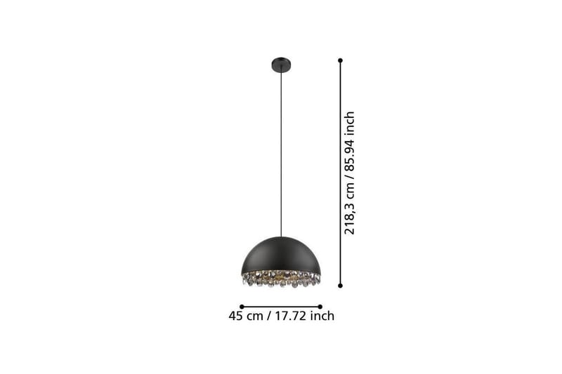 Takpendel Eglo Gaetano 2 Svart/Guld Kristall - Belysning - Inomhusbelysning & lampor - Fönsterlampor & fönsterbelysning - Fönsterlampa hängande