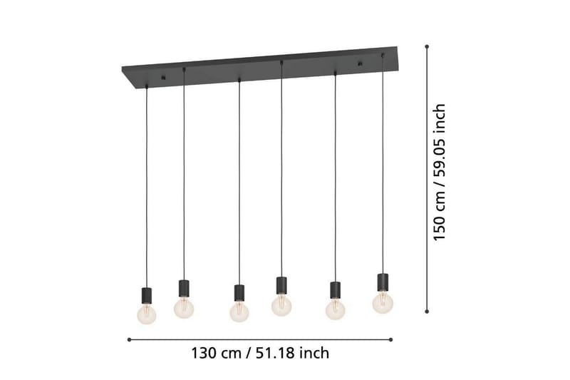 Takpendel Eglo Huebro Svart med 6 Lampor - Belysning - Inomhusbelysning & lampor - Fönsterlampor & fönsterbelysning - Fönsterlampa hängande